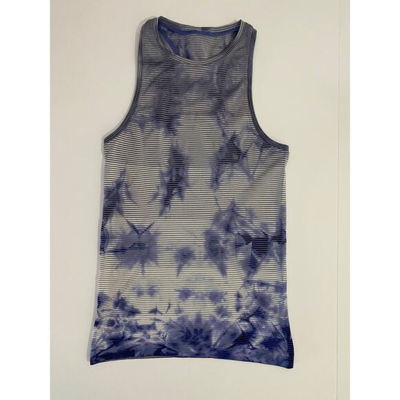 lululemon athletica Tops - lululemon athletica Purple and White Striped Tie-Dye Tank Top